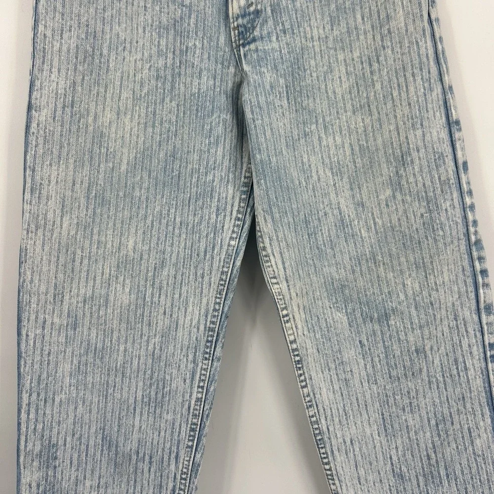 Vintage 90s Levi's 550 Jeans W31 USA Herringbone Acid Wash Striped Denim